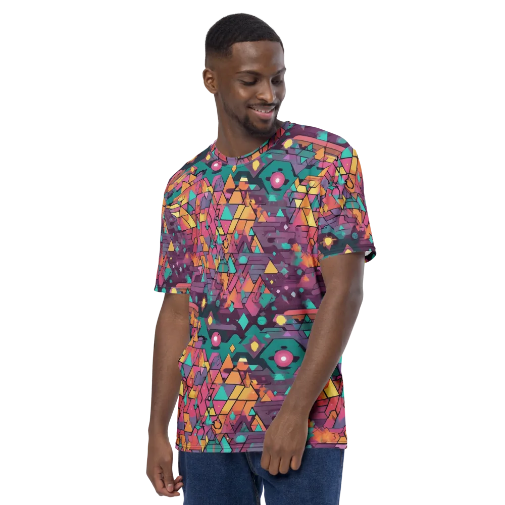 Prismatic Rumble on Men's Crew Neck T-Shirt — Left