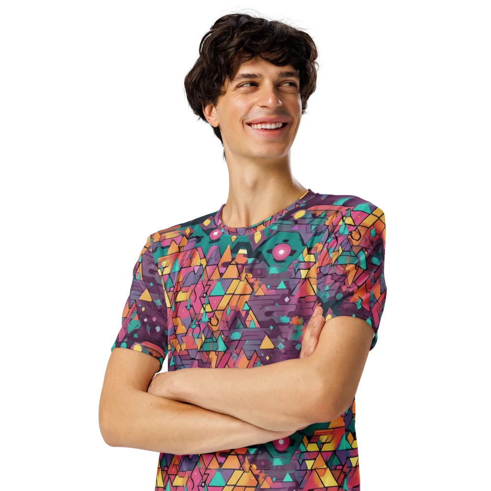 Prismatic Rumble on Men's Crew Neck T-Shirt — Left Front