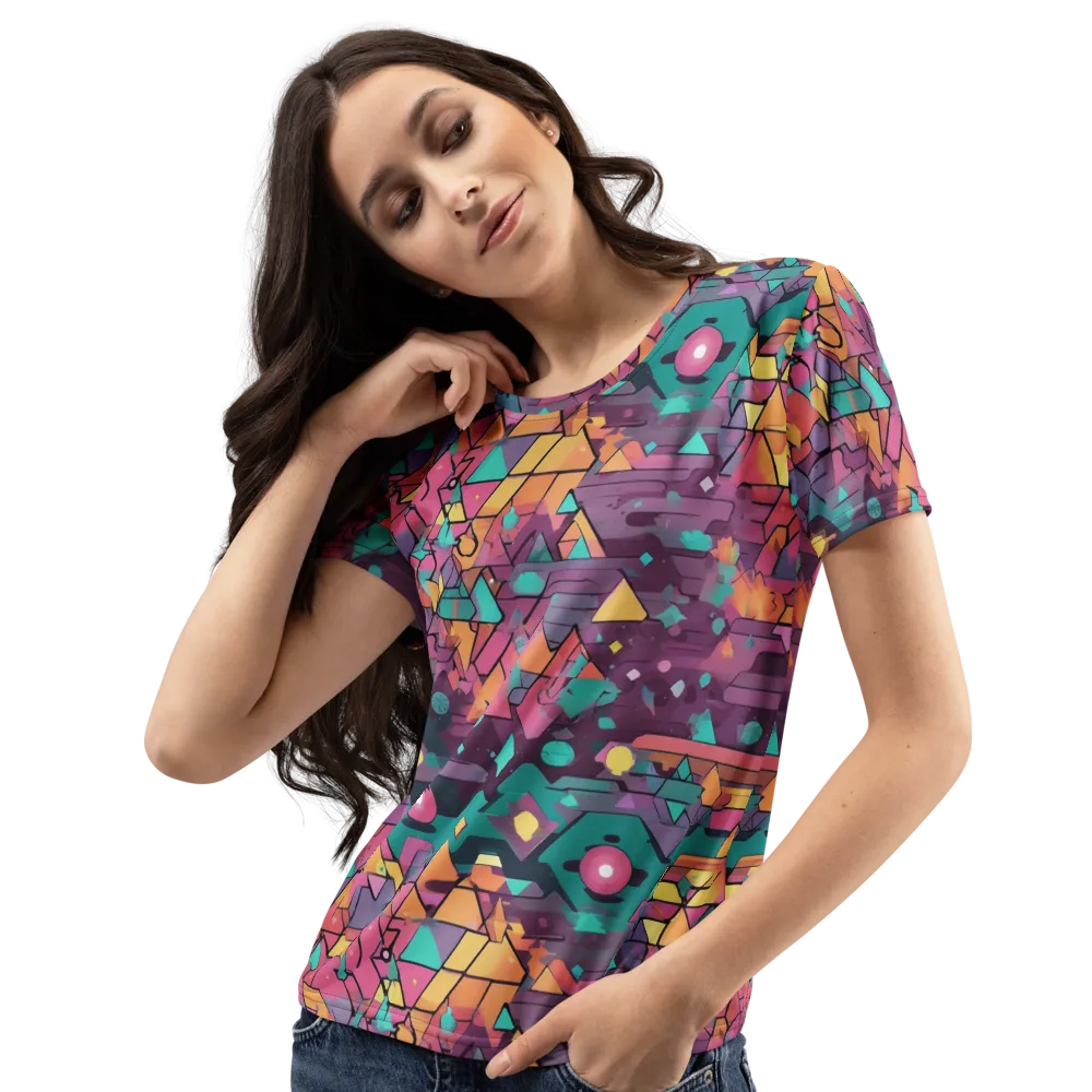 Prismatic Rumble on Women's Crew Neck T-Shirt — Left Front