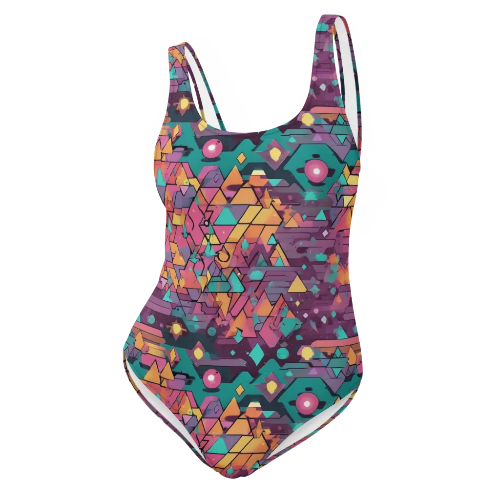 Prismatic Rumble on One-Piece Swimsuit — Front