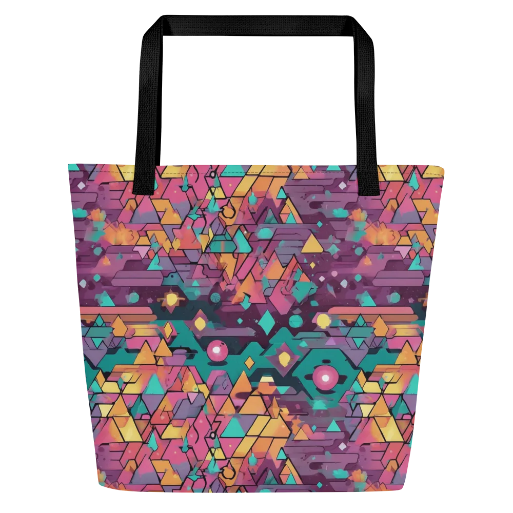 Prismatic Rumble on Large Tote Bag W/ Pocket — Front