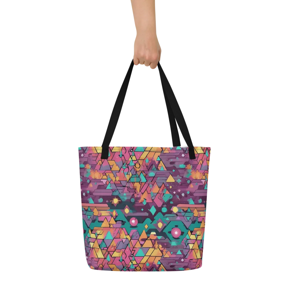 Prismatic Rumble on Large Tote Bag W/ Pocket — Front