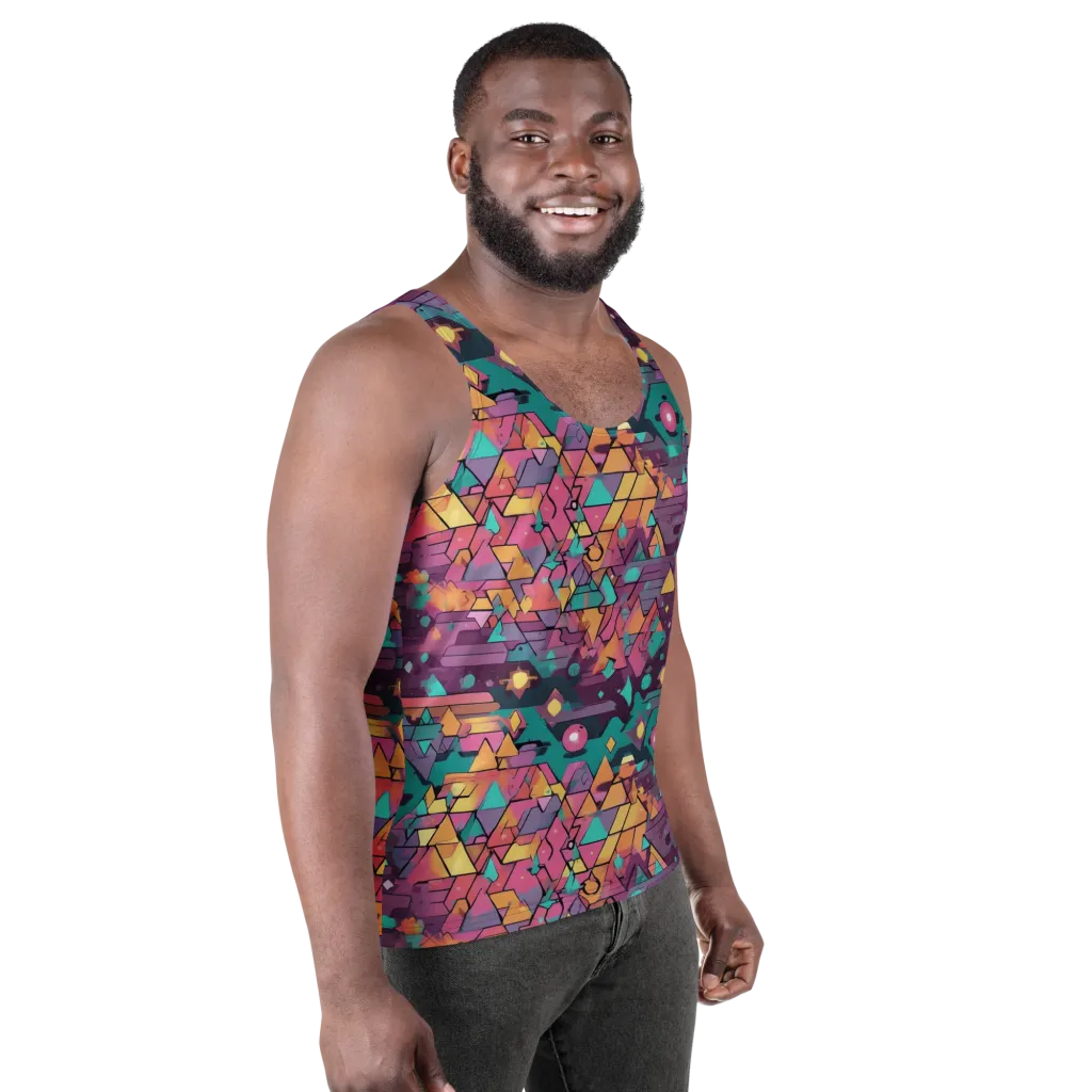 Prismatic Rumble on Men's Tank Top — Right Front