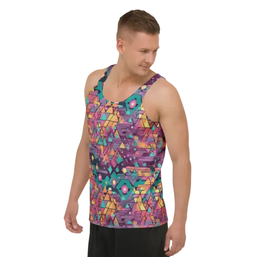 Prismatic Rumble on a Men's Tank Top