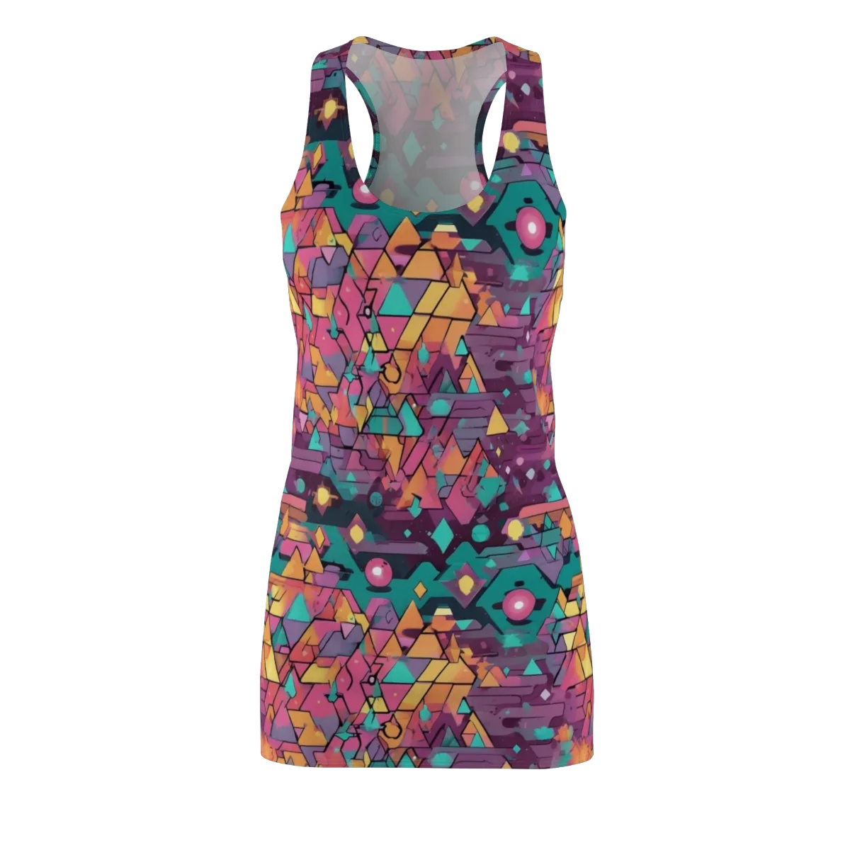 Prismatic Rumble on Racerback Dress — Front