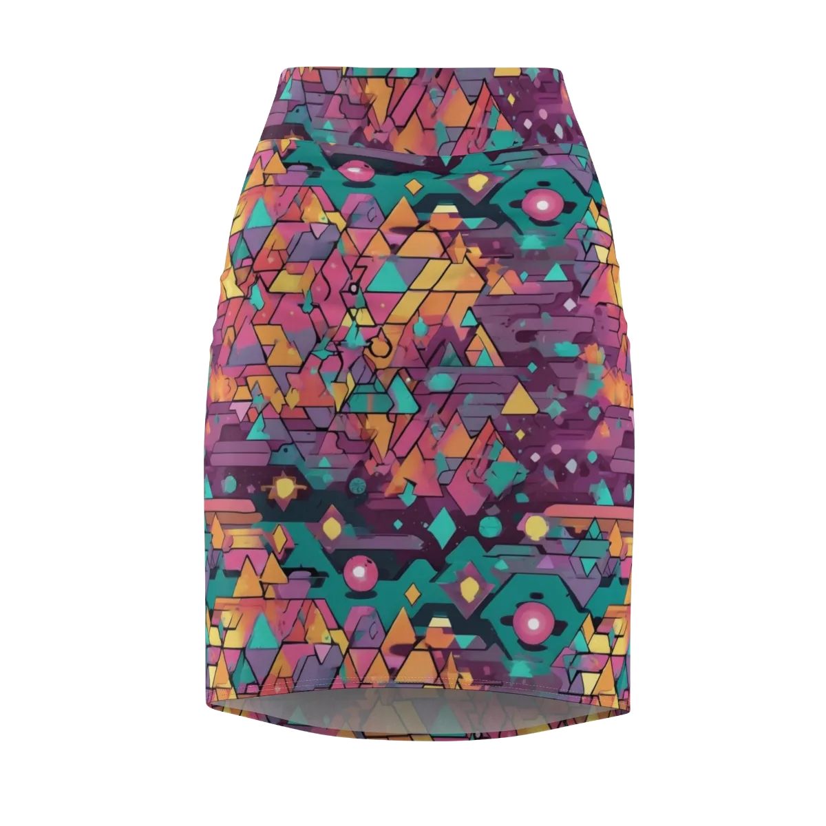 Prismatic Rumble on Pencil Skirt — Front