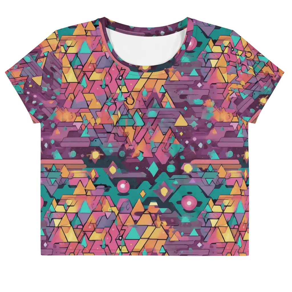 Prismatic Rumble on Crop Tee — Front