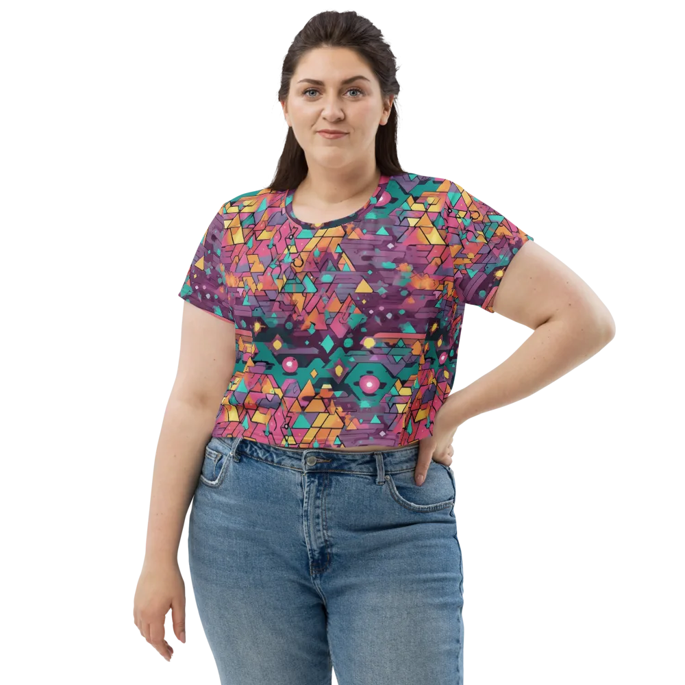 Prismatic Rumble on Crop Tee — Front