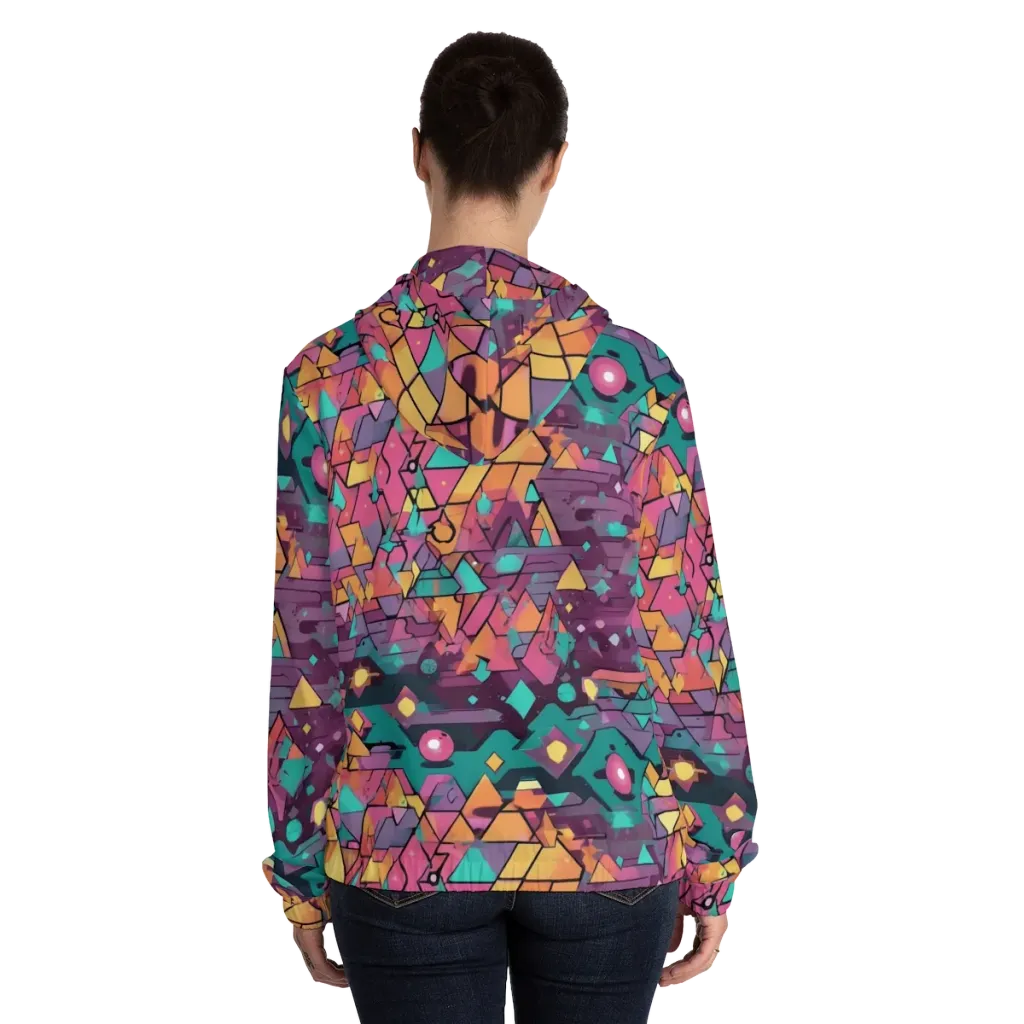 Prismatic Rumble on Women's Full-Zip Hoodie — Back On Person