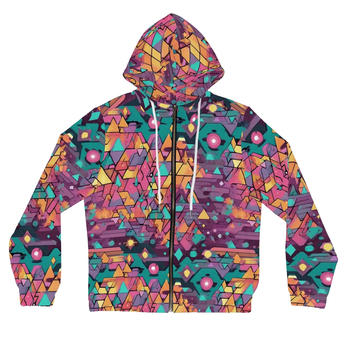 Prismatic Rumble on Women's Full-Zip Hoodie — Front