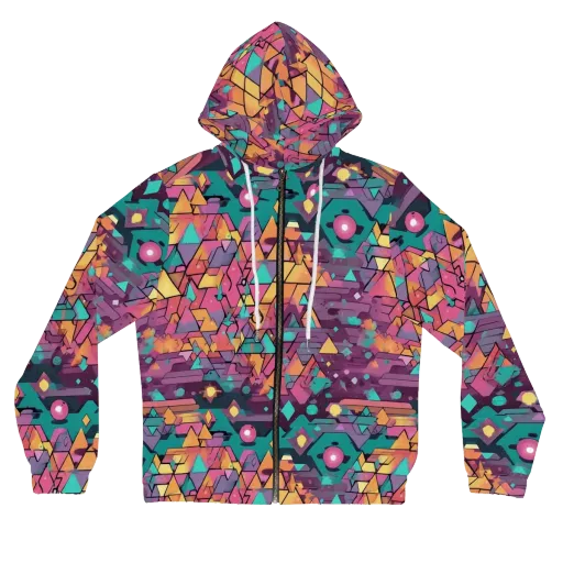 Prismatic Rumble on a Women's Full-Zip Hoodie