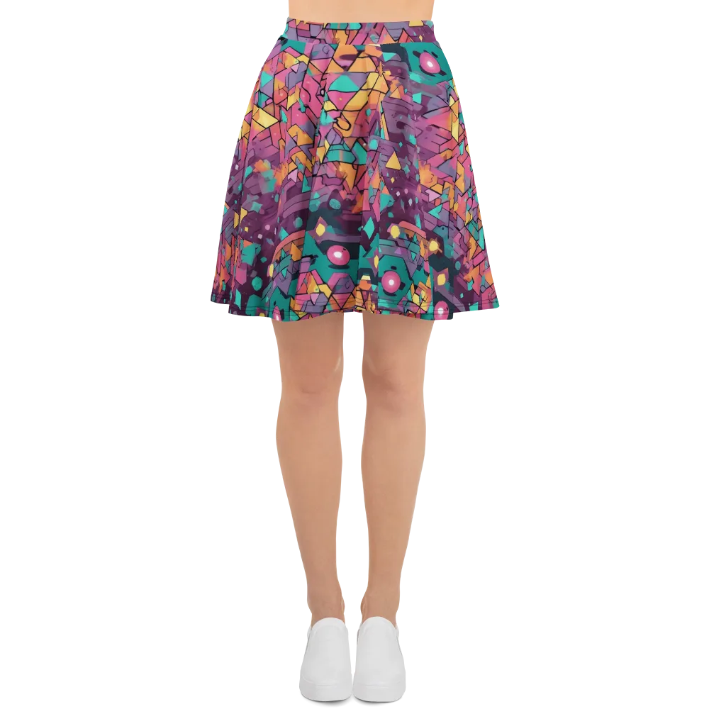 Prismatic Rumble on Skater Skirt — Front