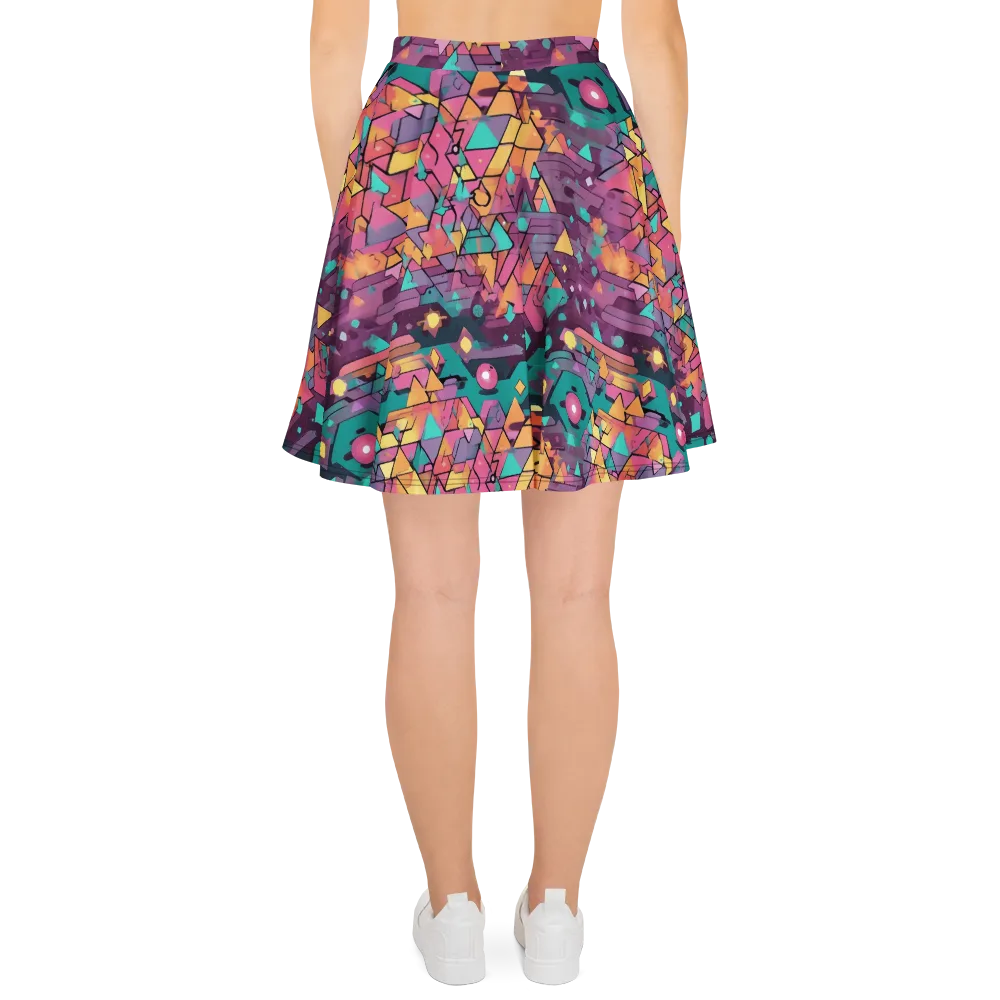 Prismatic Rumble on Skater Skirt — Back