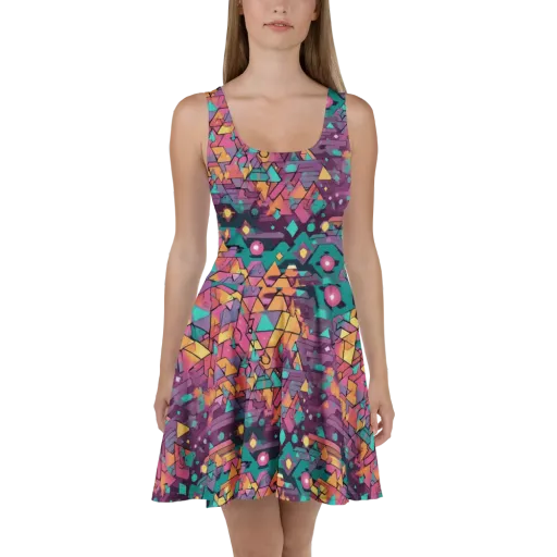 Prismatic Rumble on a Skater Dress