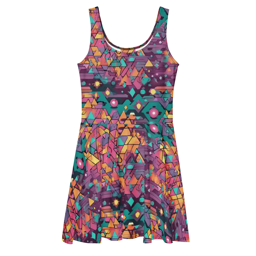 Prismatic Rumble on Skater Dress — Front