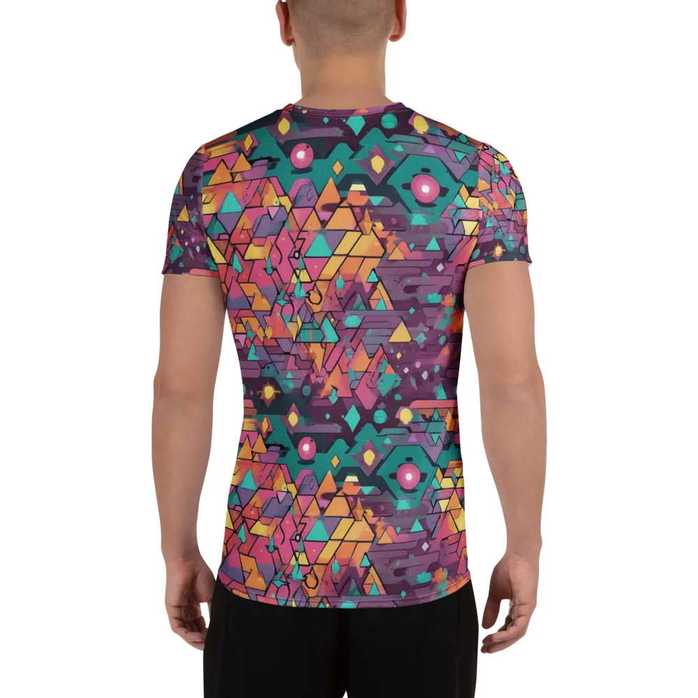 Prismatic Rumble on Men's Athletic T-Shirt — Back