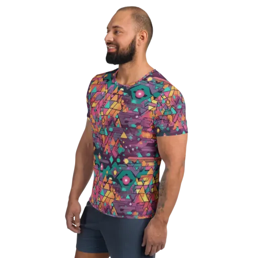 Prismatic Rumble on a Men's Athletic T-Shirt