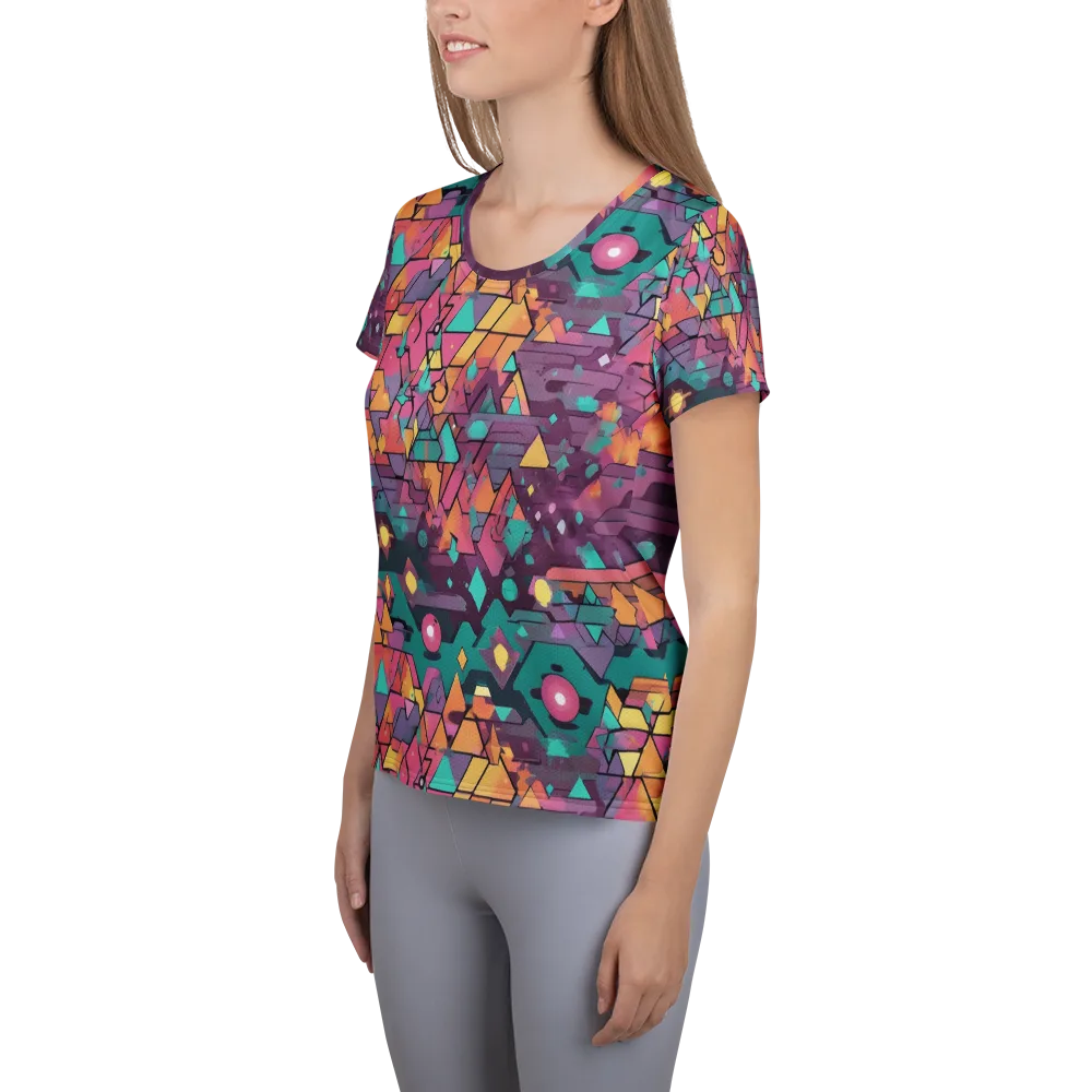 Prismatic Rumble on Women's Athletic T-Shirt — Left