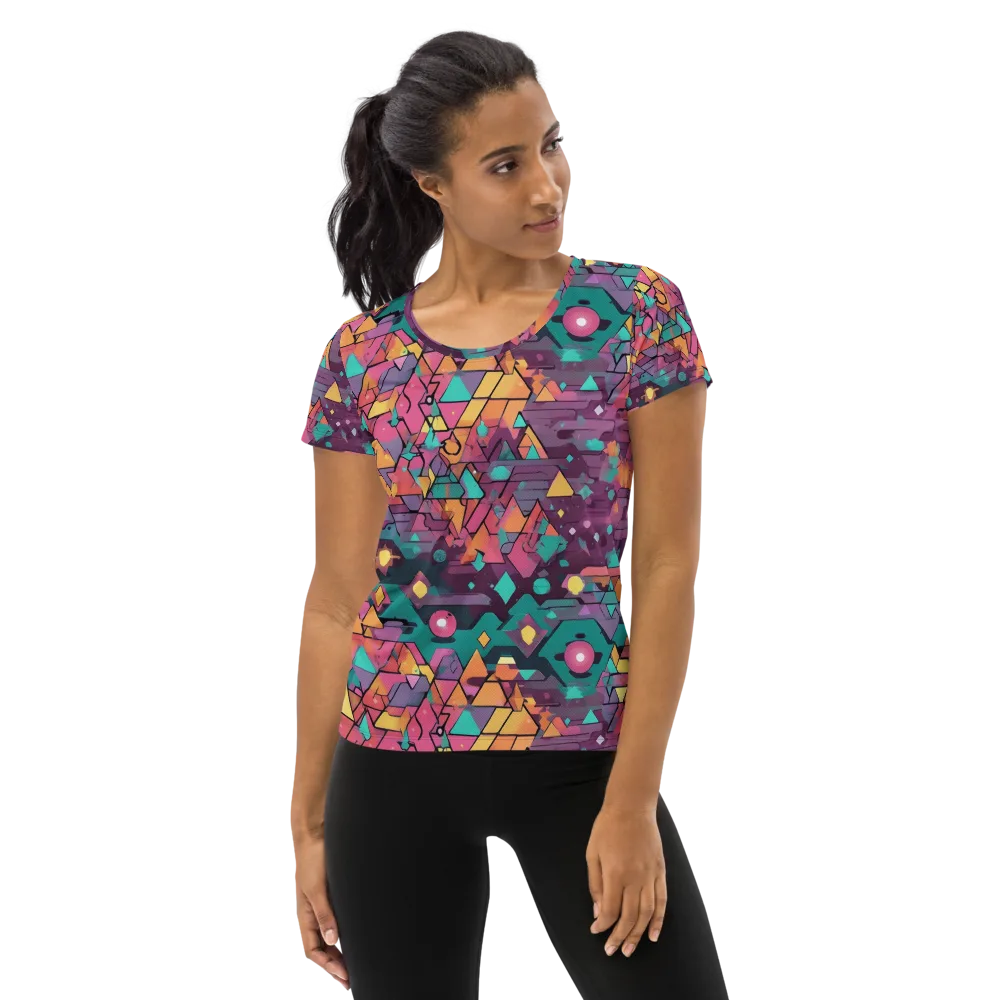Prismatic Rumble on Women's Athletic T-Shirt — Front