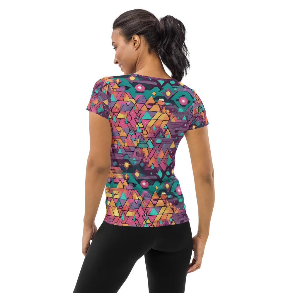 Prismatic Rumble on Women's Athletic T-Shirt — Back