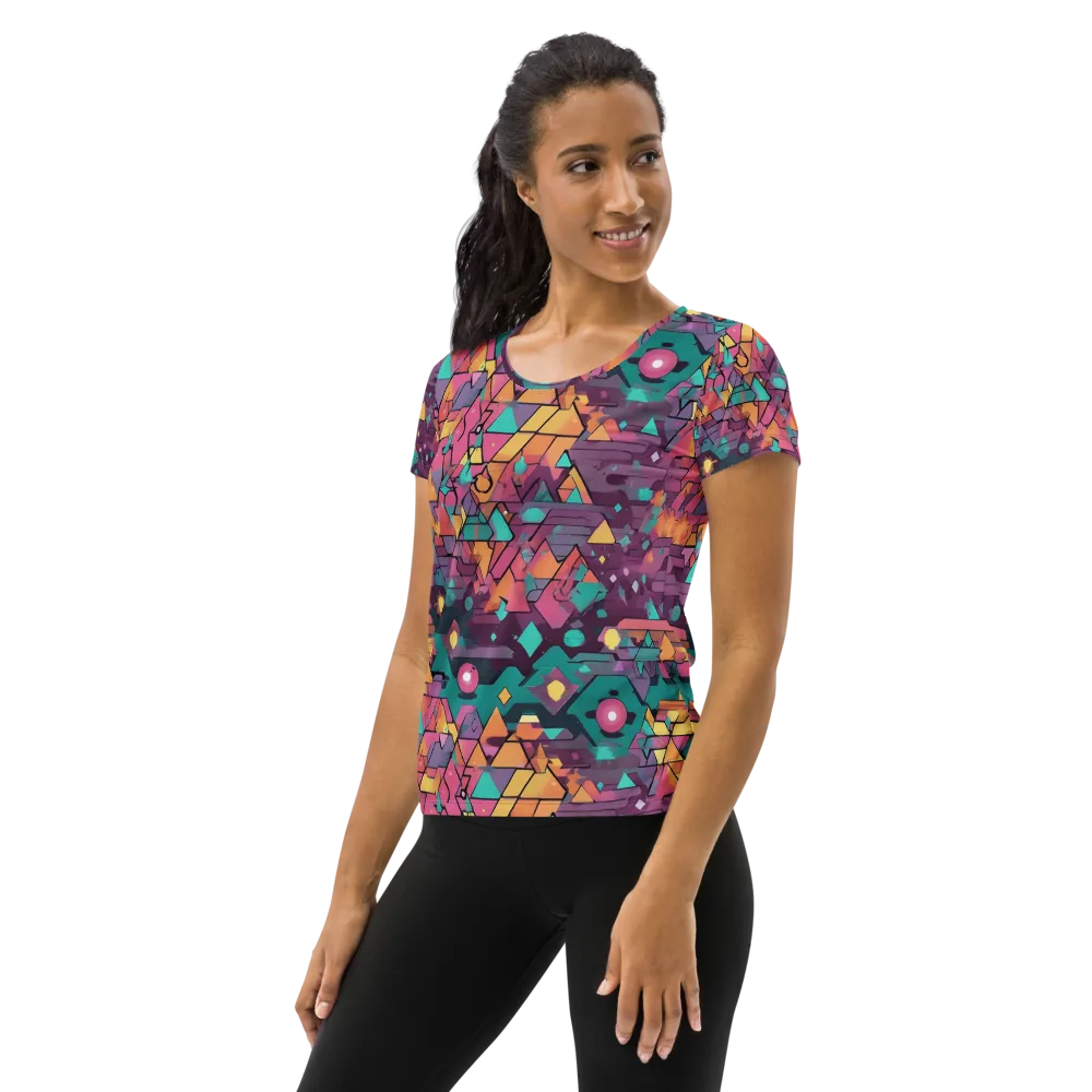Prismatic Rumble on Women's Athletic T-Shirt — Left