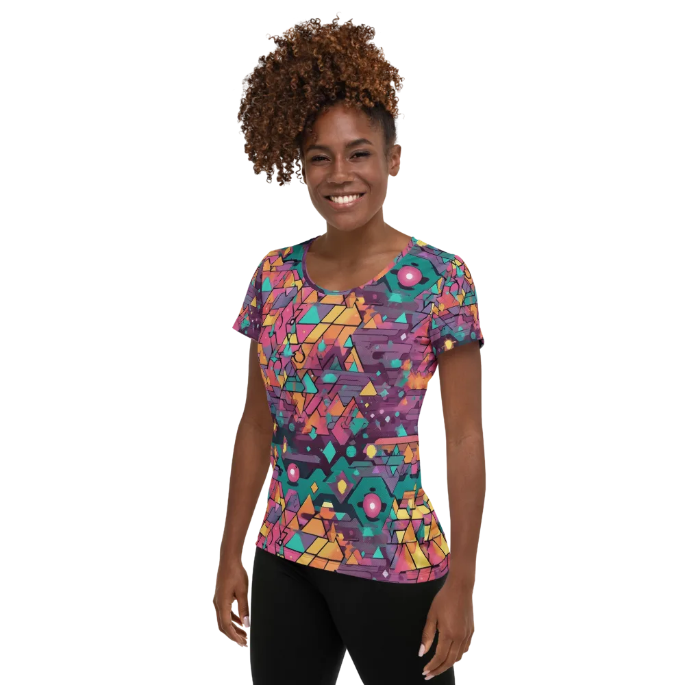 Prismatic Rumble on Women's Athletic T-Shirt — Left