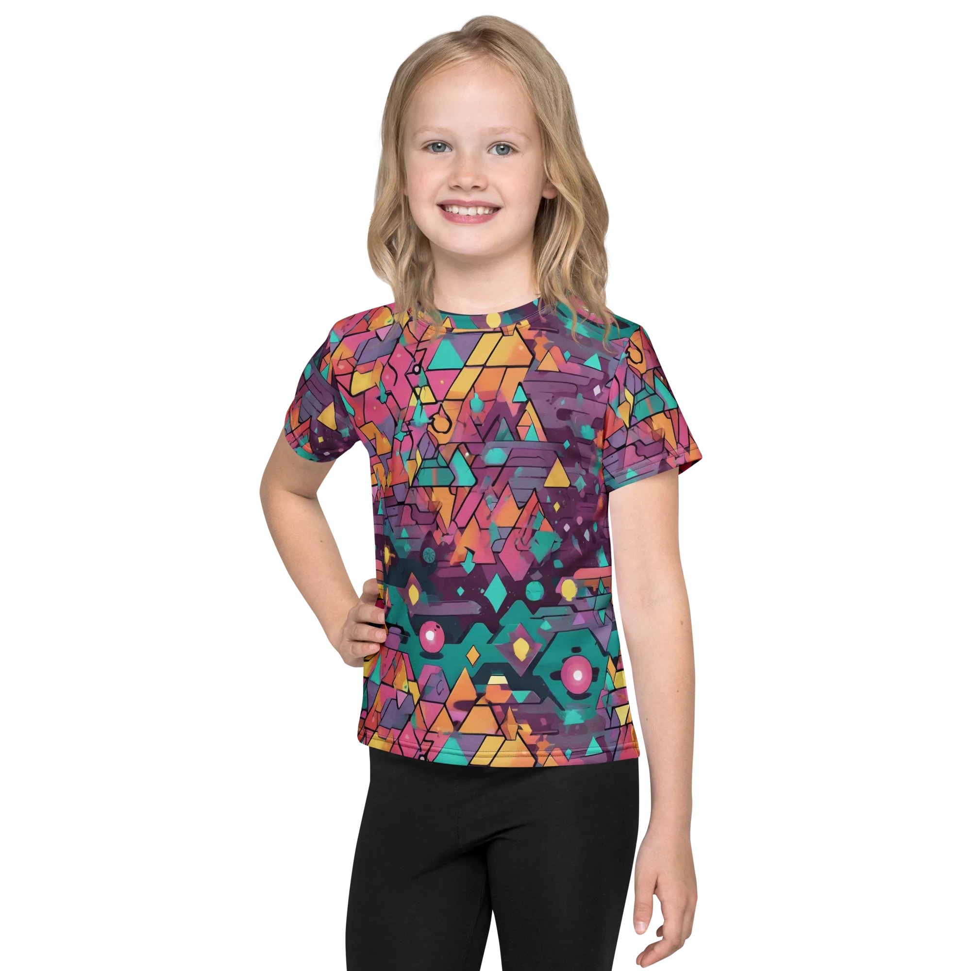 Prismatic Rumble on Kids Crew Neck T-Shirt — Front