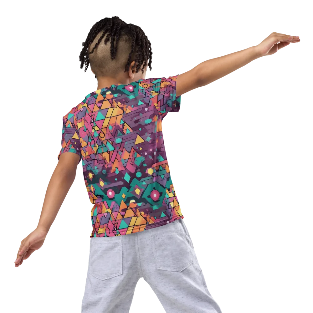Prismatic Rumble on Kids Crew Neck T-Shirt — Back