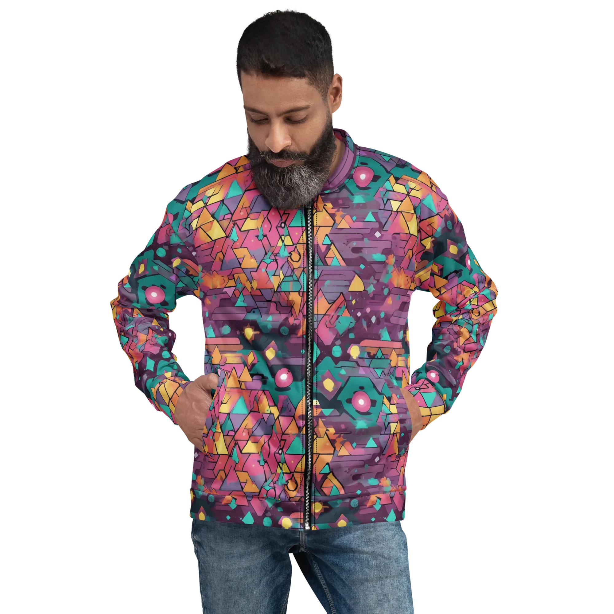 Prismatic Rumble on Bomber Jacket — Front