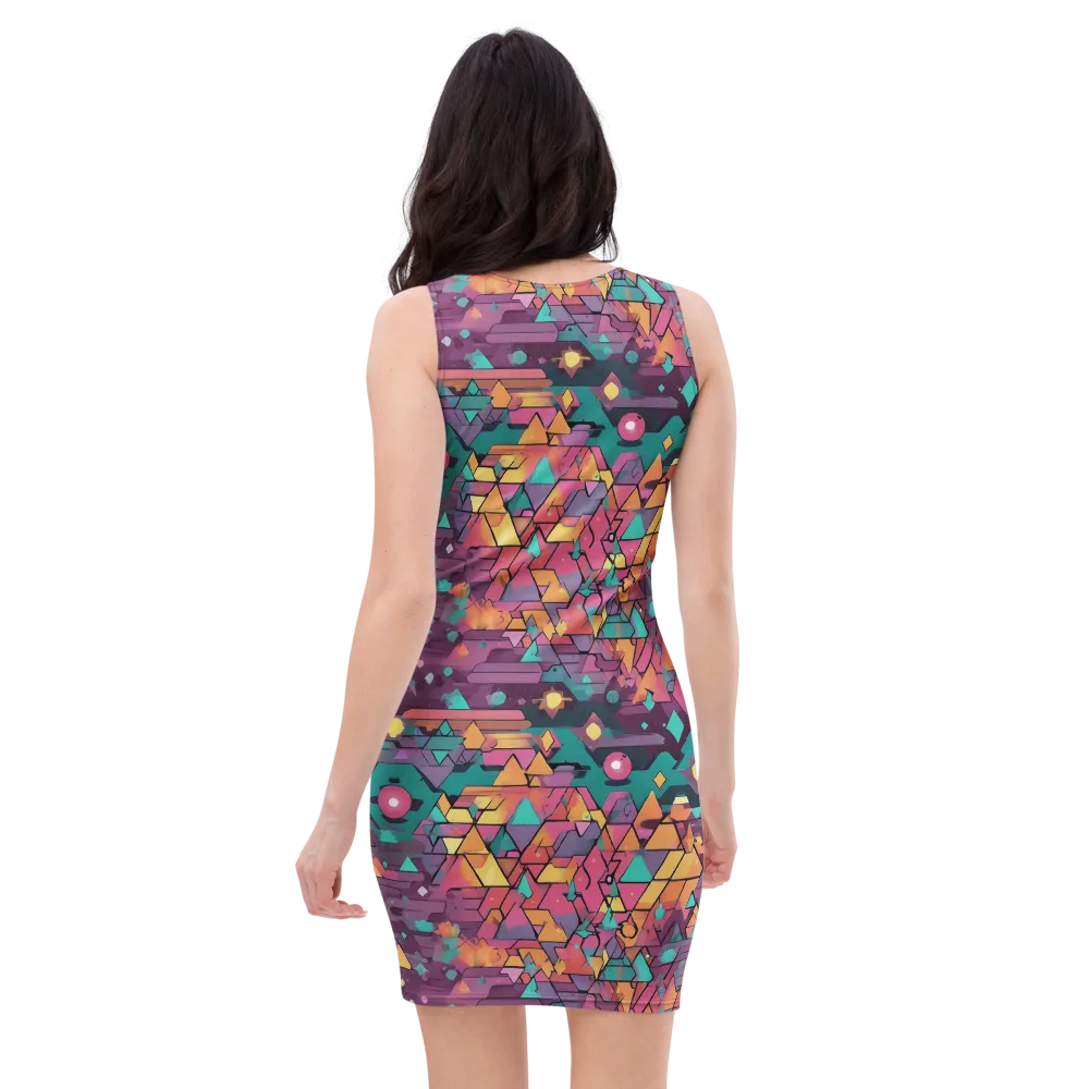 Prismatic Rumble on Bodycon Dress — Back