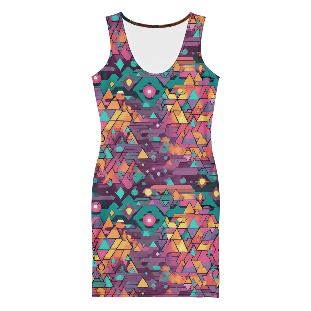 Prismatic Rumble on Bodycon Dress — Front
