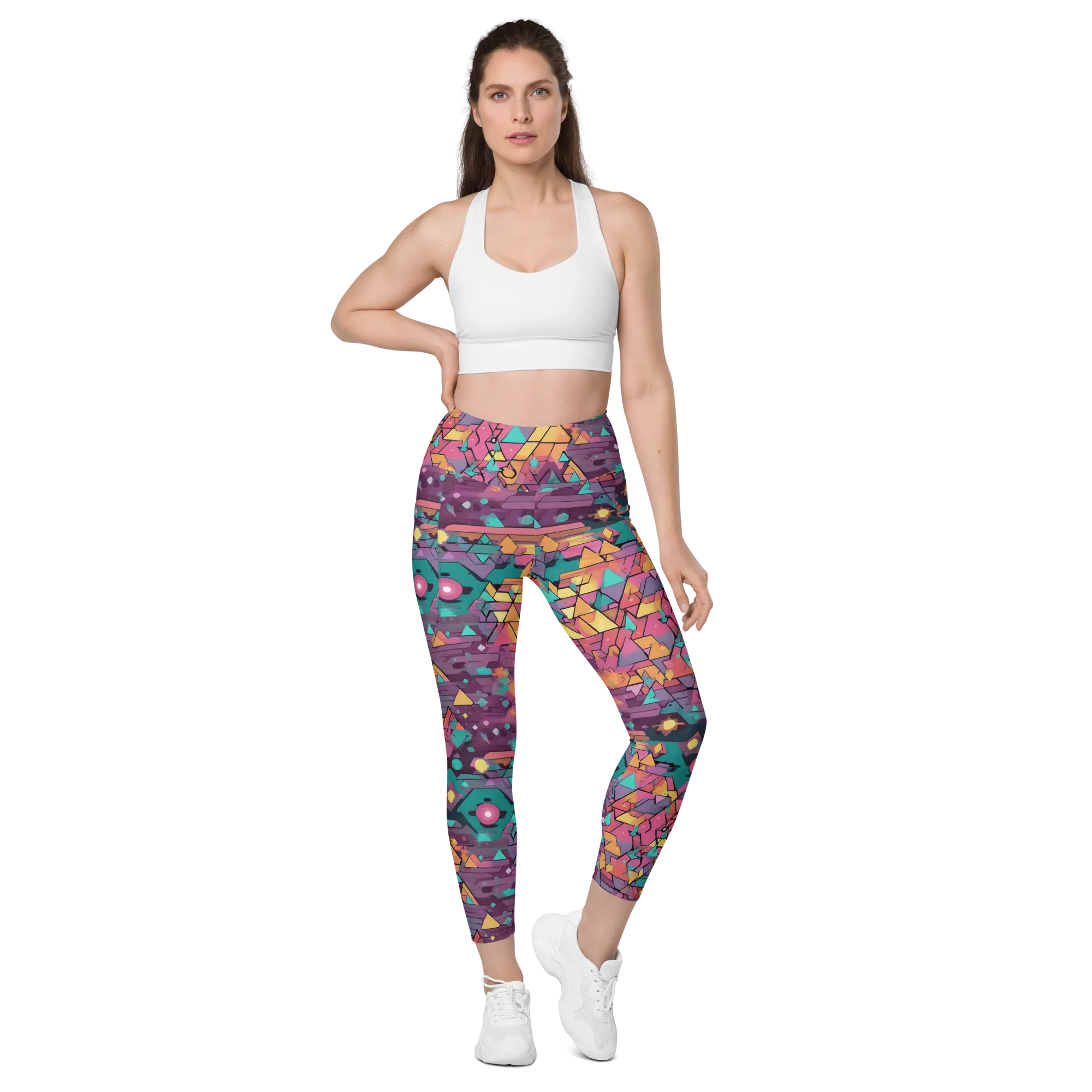 Prismatic Rumble on Leggings with Pockets — Front