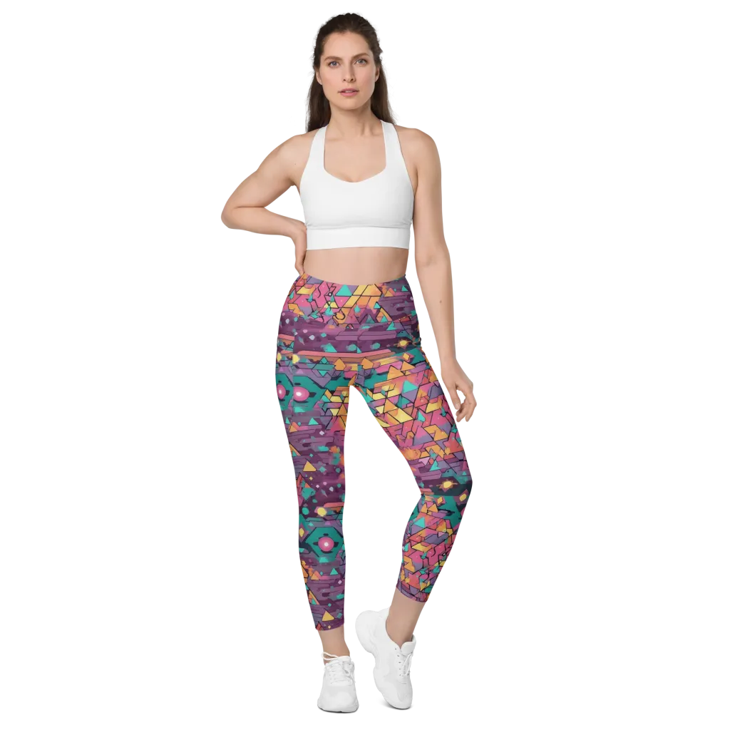Prismatic Rumble on Leggings with Pockets — Front