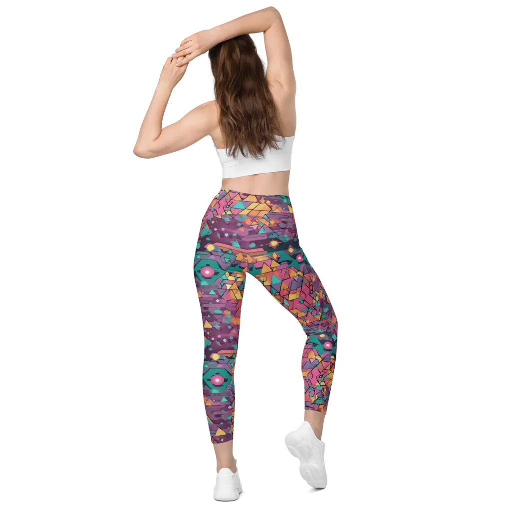 Prismatic Rumble on Leggings with Pockets — Back