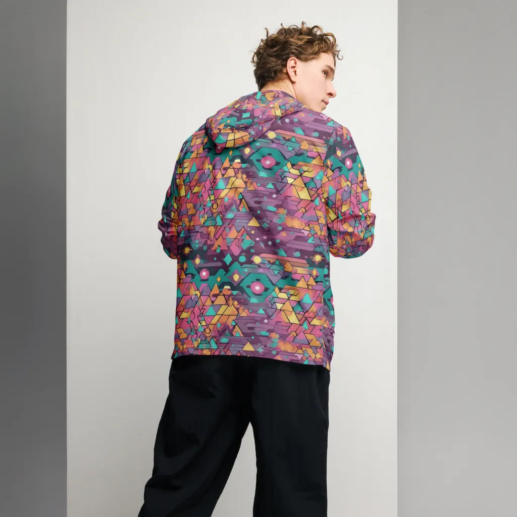 Prismatic Rumble on Men's Windbreaker — Back