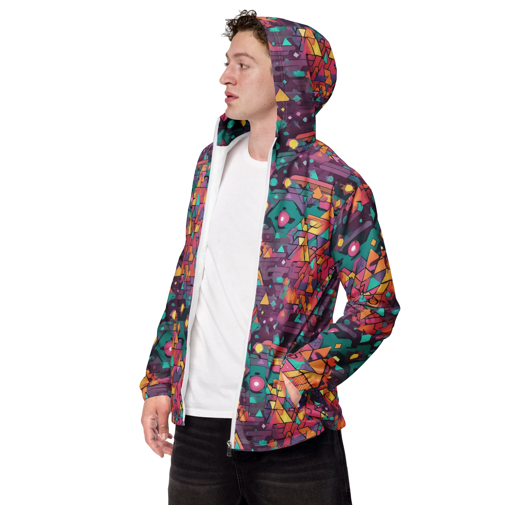 Prismatic Rumble on Men's Windbreaker — Left Front