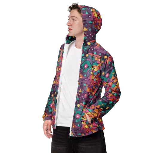 Prismatic Rumble on a Men's Windbreaker