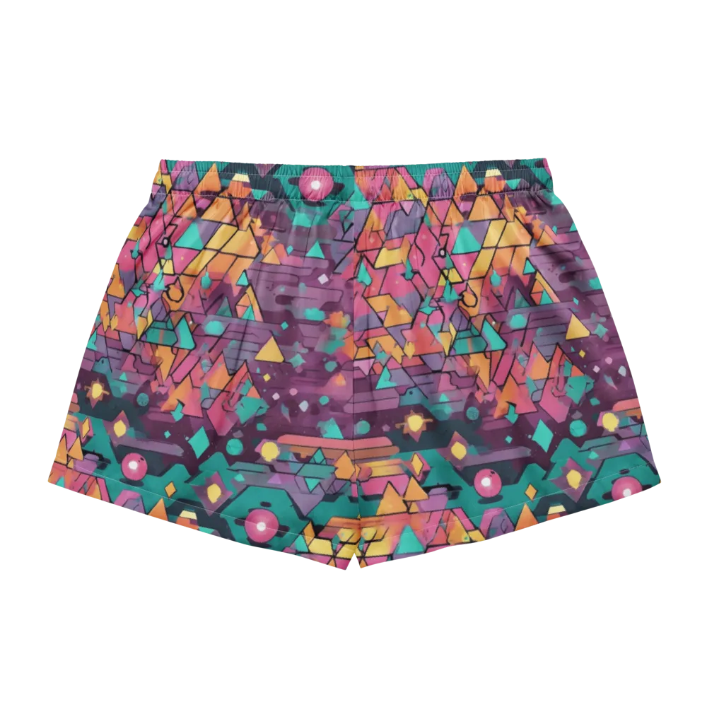 Prismatic Rumble on Women's Pajama Shorts — Back