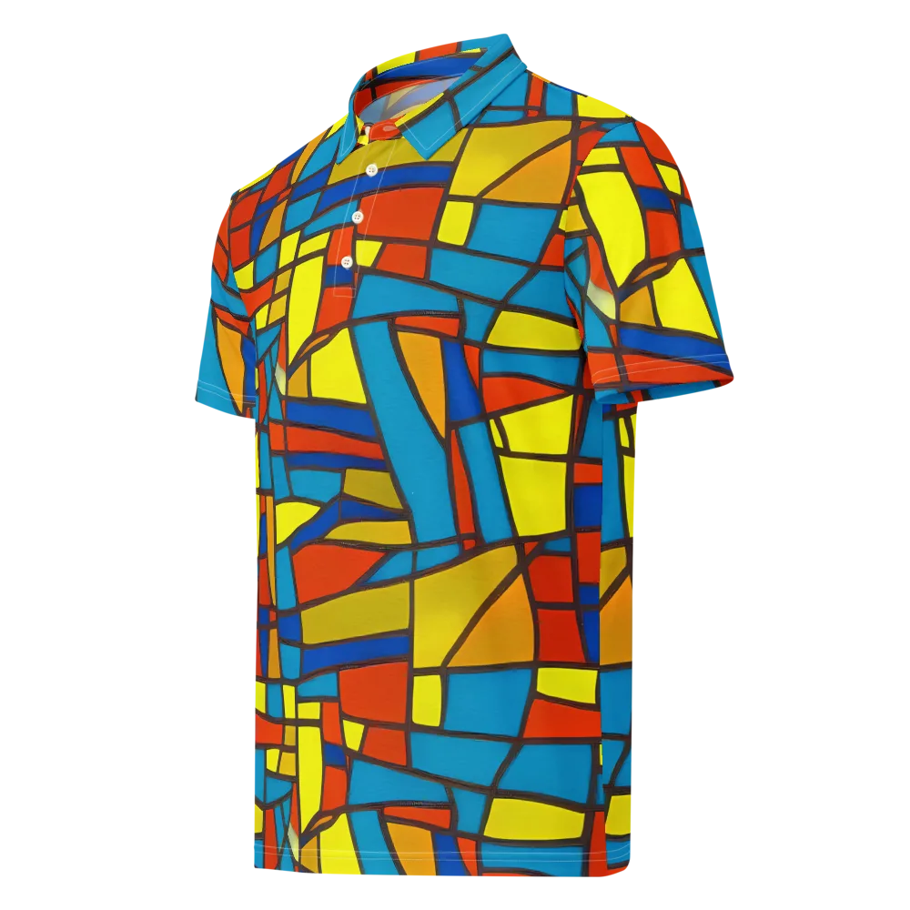 Mondrian Mesh on Men's Slim Fit Polo Shirt — Left Front