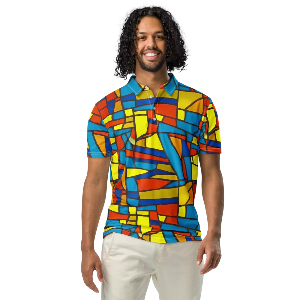 Mondrian Mesh on Men's Slim Fit Polo Shirt — Front