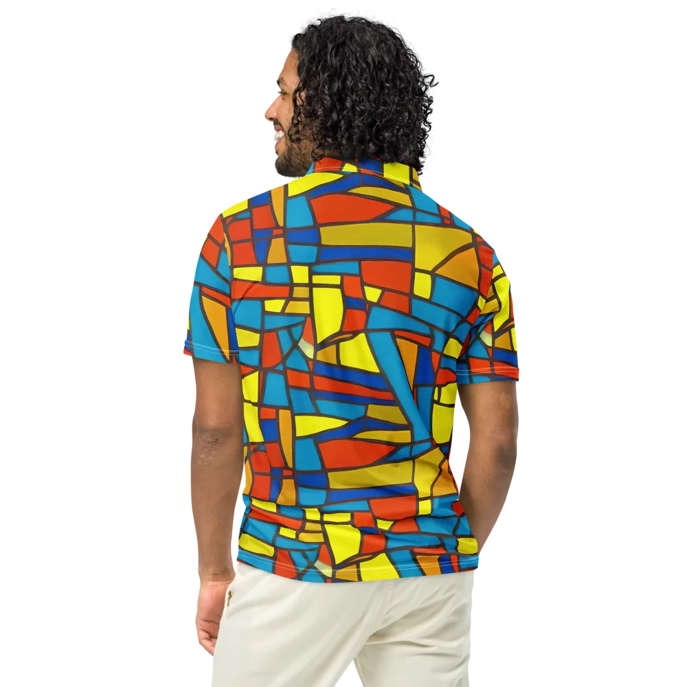 Mondrian Mesh on Men's Slim Fit Polo Shirt — Back