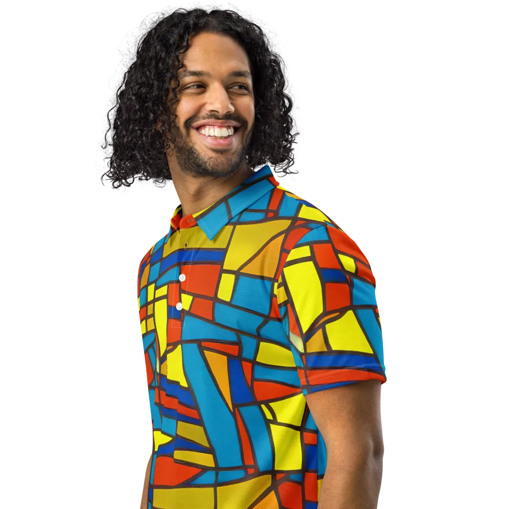 Mondrian Mesh on Men's Slim Fit Polo Shirt — Left Front