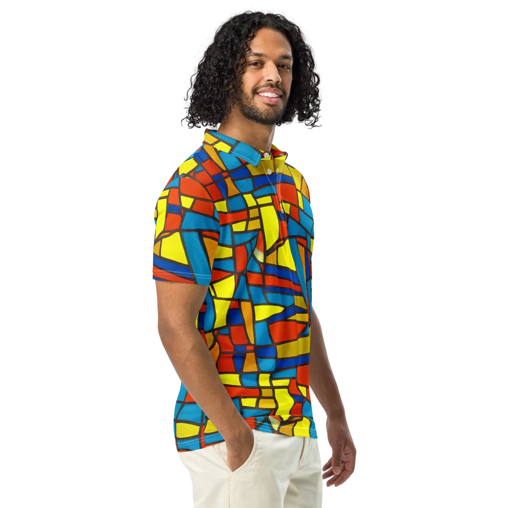 Mondrian Mesh on Men's Slim Fit Polo Shirt — Right Front