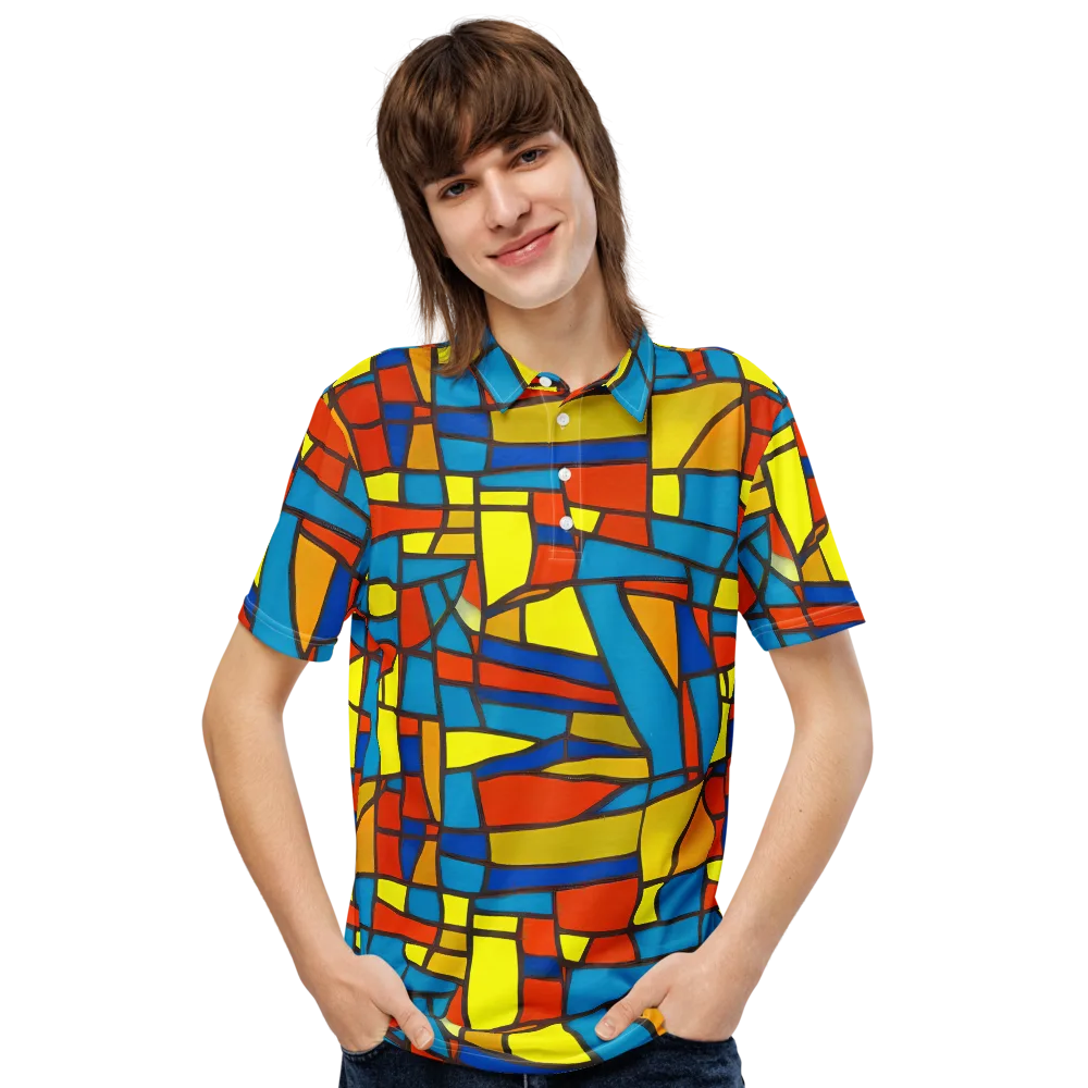 Mondrian Mesh on Men's Slim Fit Polo Shirt — Front