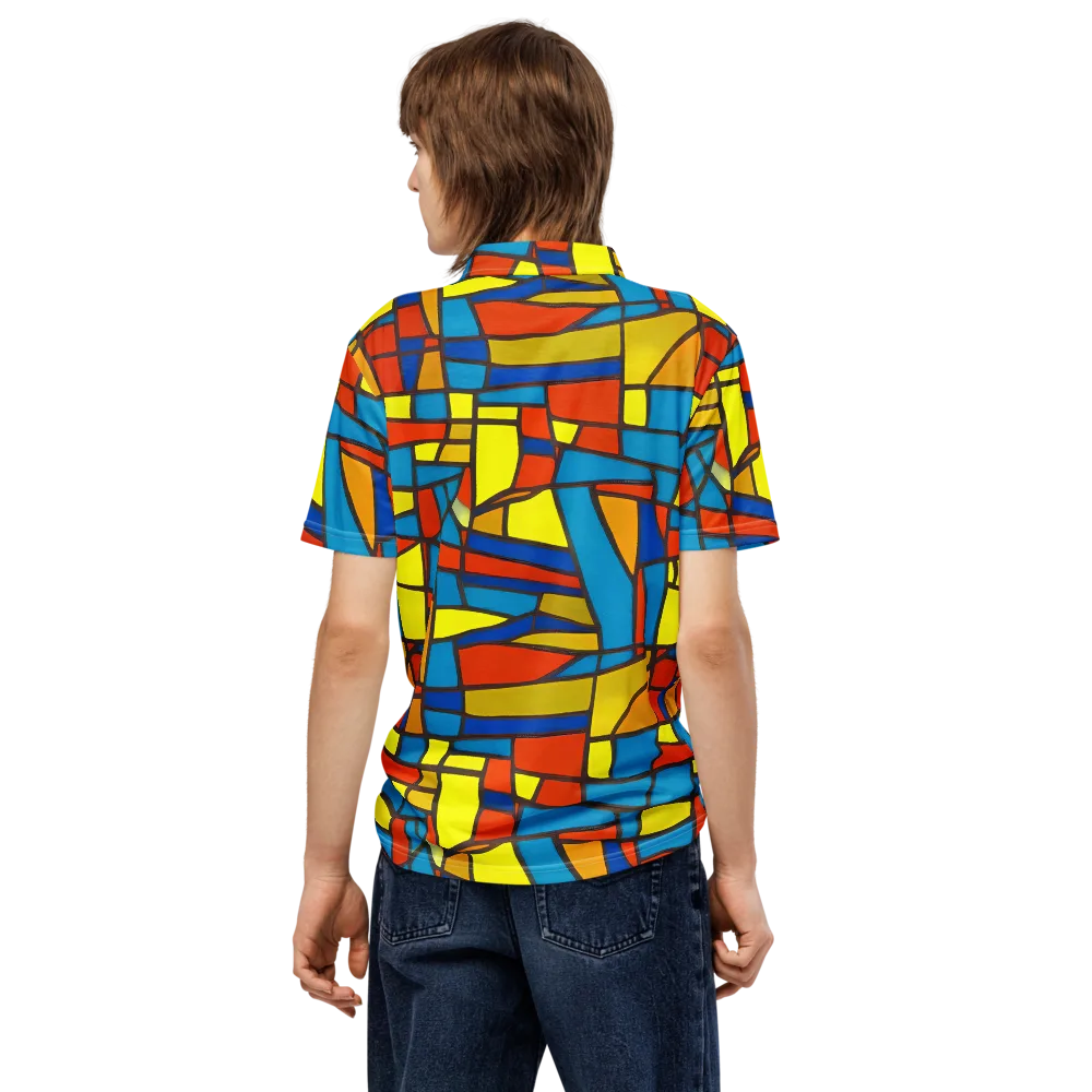 Mondrian Mesh on Men's Slim Fit Polo Shirt — Back