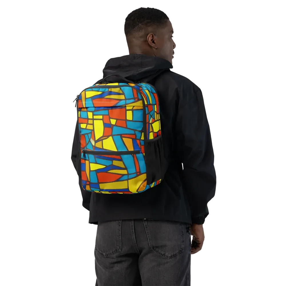 Mondrian Mesh on Utility Backpack — Back