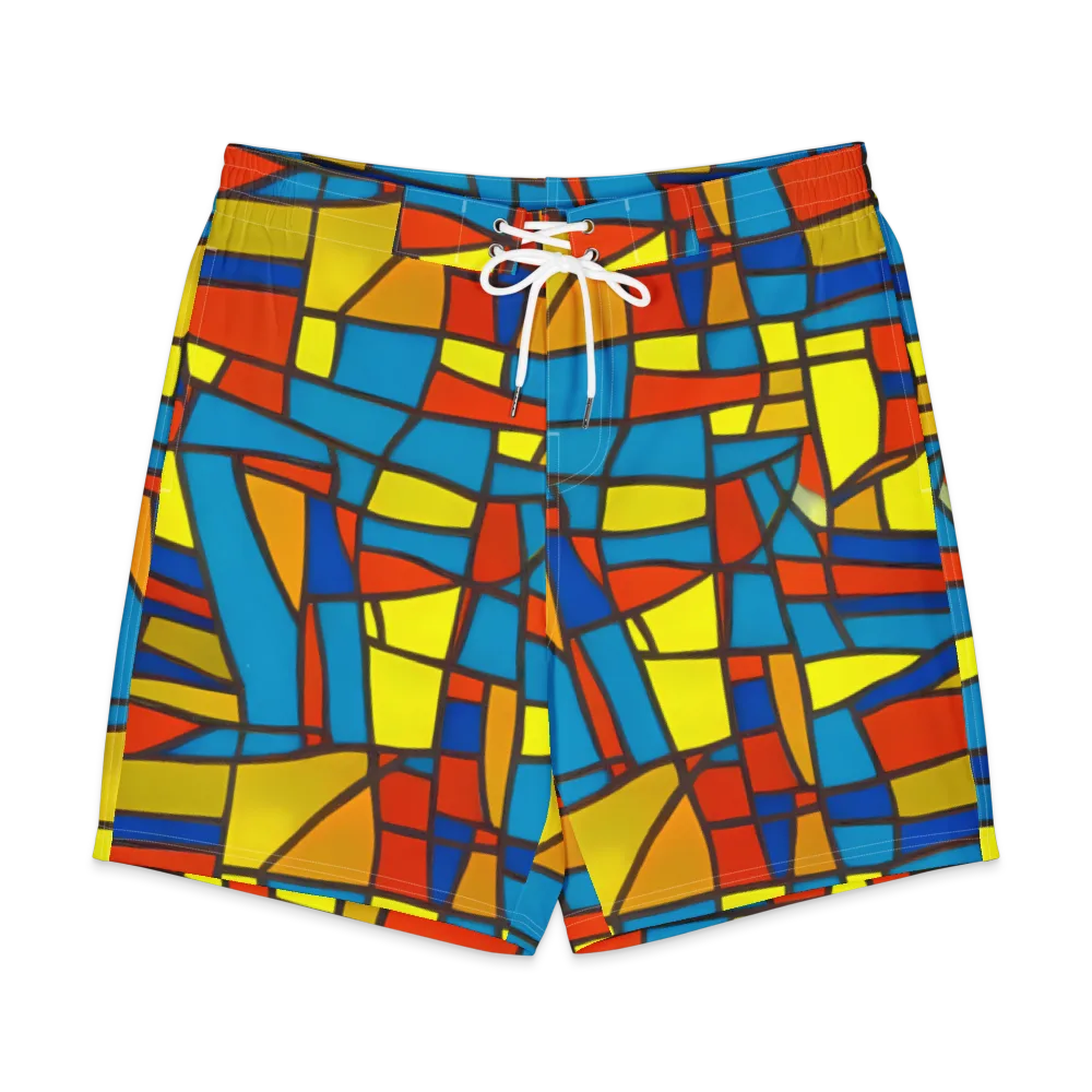 Mondrian Mesh on Men's Board Shorts — Front