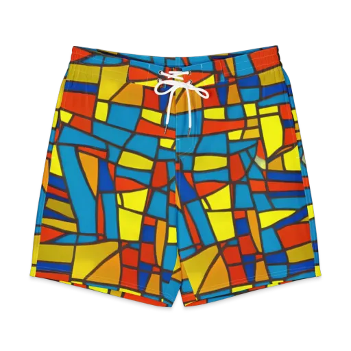 Mondrian Mesh on a Men's Board Shorts