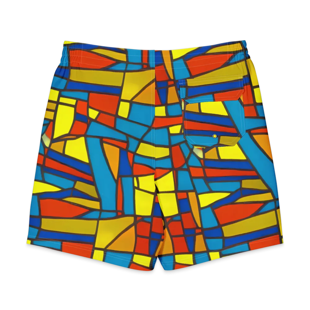 Mondrian Mesh on Men's Board Shorts — Back