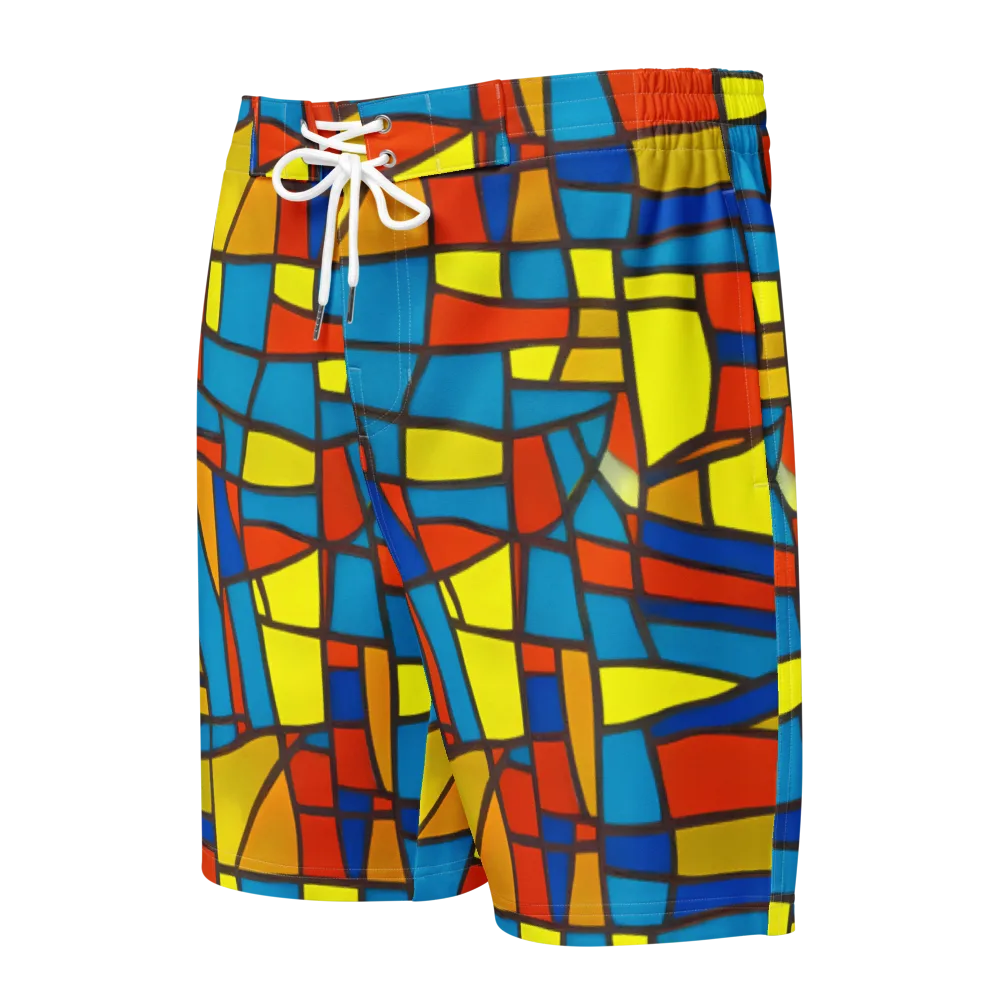 Mondrian Mesh on Men's Board Shorts — Front